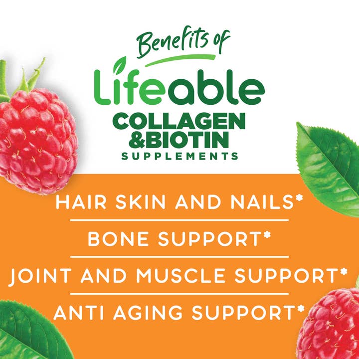 Lifeable - Wholesale Oral Supplement/Vitamin - Lifeable Collagen peptides 100 mg + Biotin 10000 mcg Gummies2