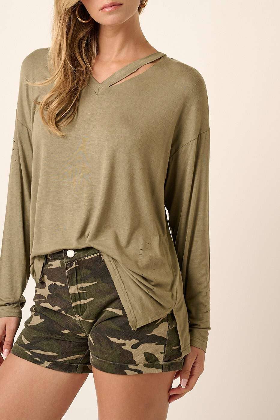 mittoshop - Wholesale Shorts - Women's - H70477-CAMO PRINT SHORTS1