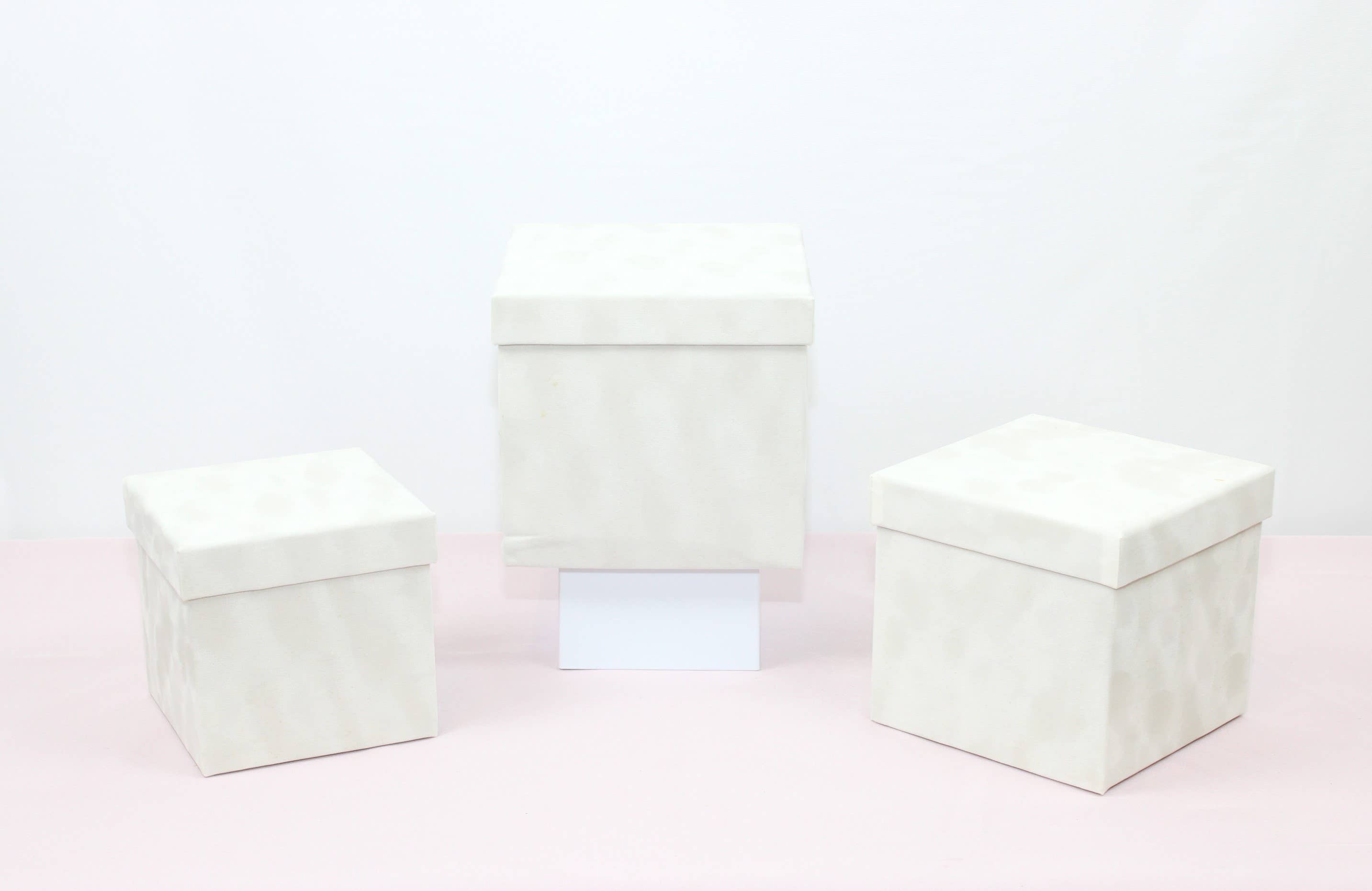 Elegant Design Supply – Caixa decorativa por atacado – Caixa de chapéu de flor quadrada Velvet Cube com Tampa8