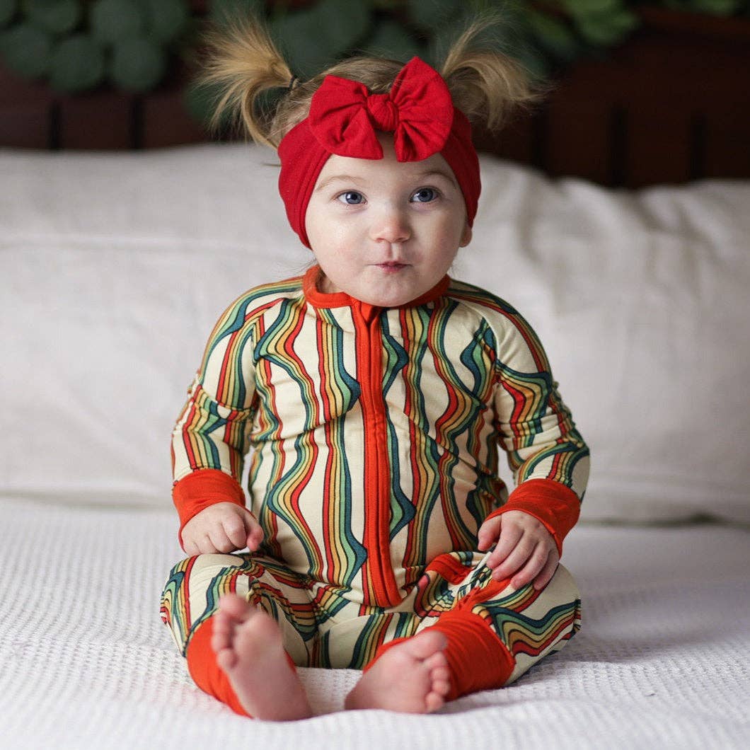millie + roo LLC - Wholesale Jumpsuit - Baby - ZIP ROMPER - Retro Rainbow3