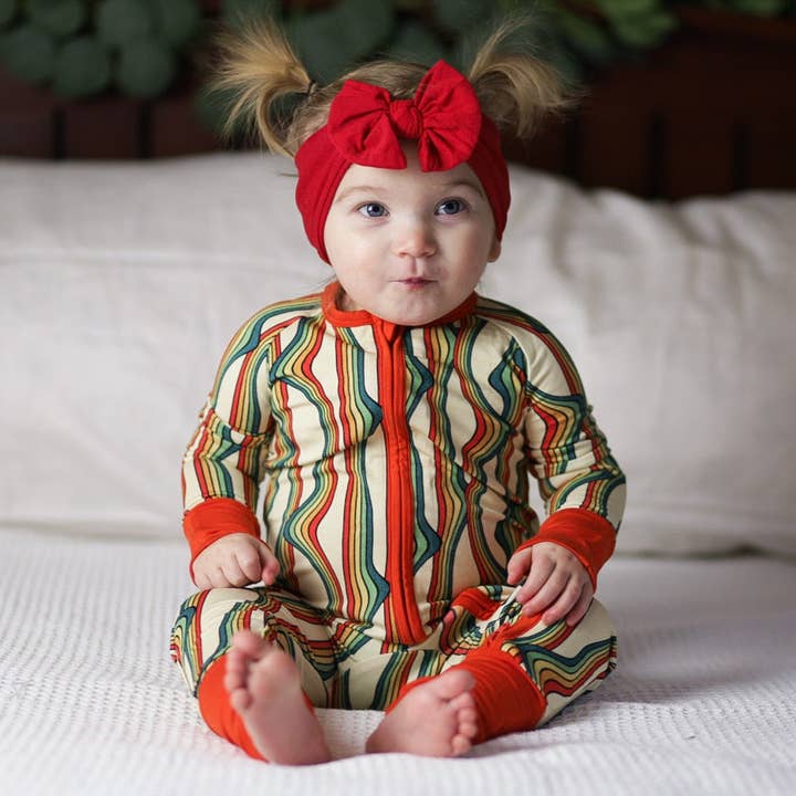 millie + roo LLC - Wholesale Jumpsuit - Baby - ZIP ROMPER - Retro Rainbow3