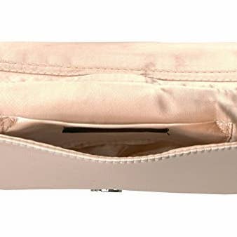 Riley Satin Envelope Clutch with Rhinestone Brooch (Champagne) for wholesale by Jessica McClintock