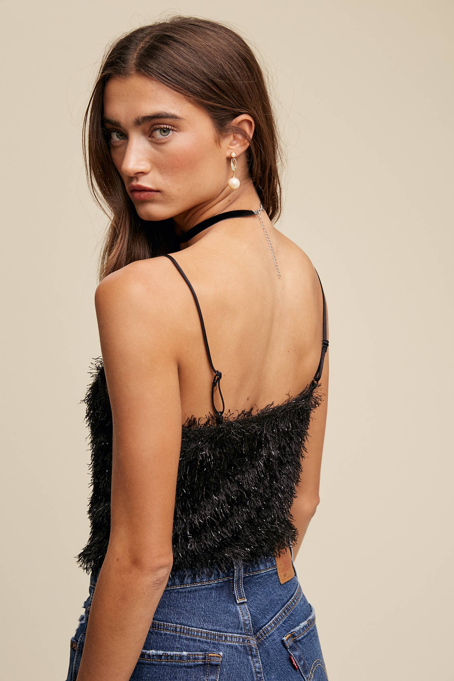 Listicle - Wholesale Camisole - Women's - Metallic Eyelash Knit Cami Top LT131530