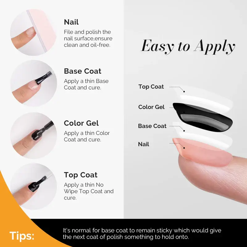 MELODYSUSIE - Wholesale Nail Polish - Glossy Top Coat & Base Coat Nail Gel Polish 2Pcs 15ml4