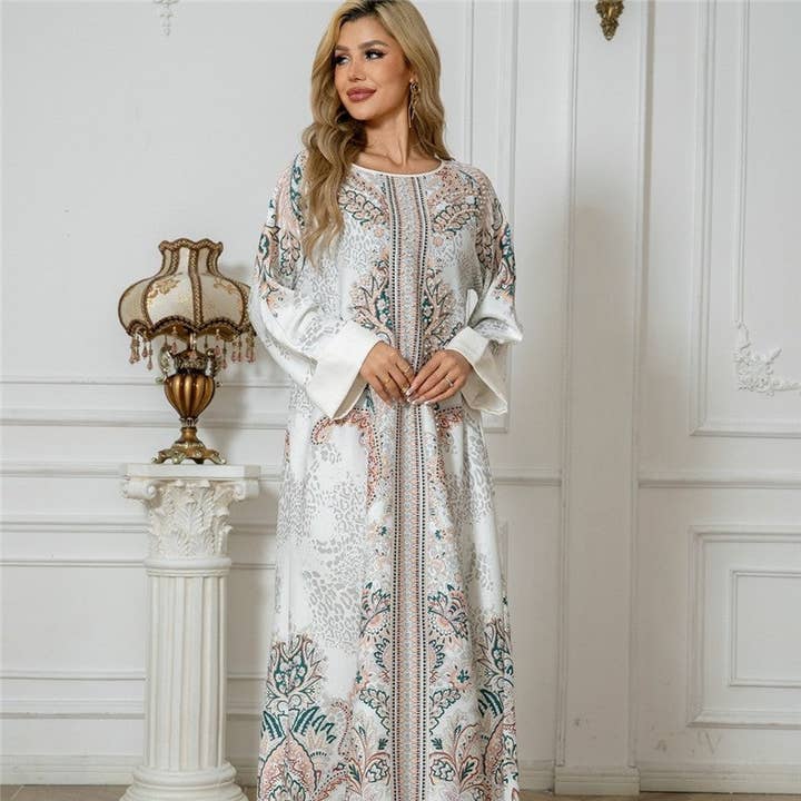 Embroidered Beaded Print Abaya for wholesale by Plush Looks