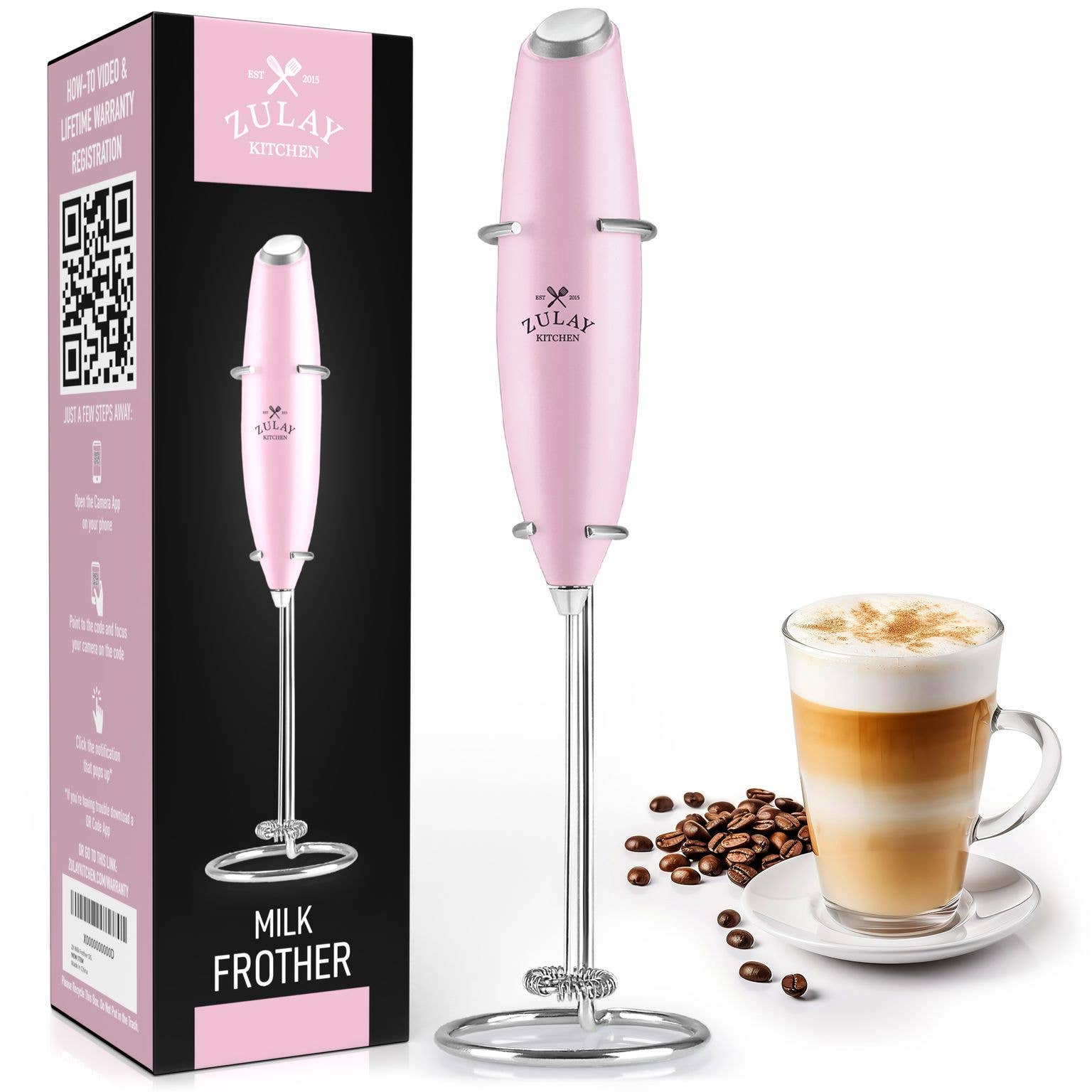 Zulay Kitchen - Wholesale Kitchen Tool/Gadget - Powerful Handheld Milk Frother - With Stand7