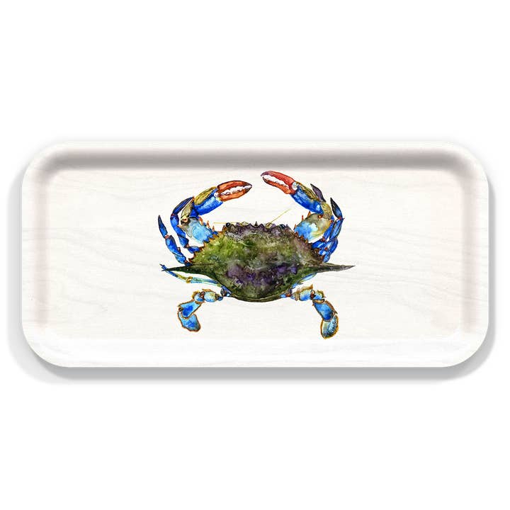 Trays4Us - Wholesale Serving Tray - Blue Crab Serving Tray by Valerie Paul5
