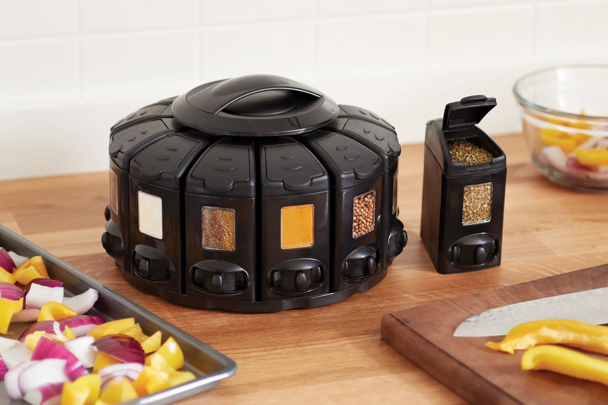 Fox Run Brands - Venta al por mayor Especieros - Carrusel de medición automática KitchenArt Select-A-Spice, negro, 9.5 pulgadas1