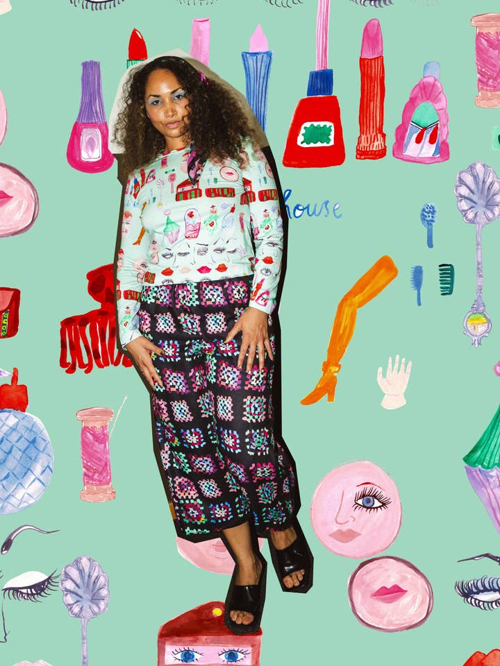 Calças de Linho Granny Square por atacado de Tara Whalley