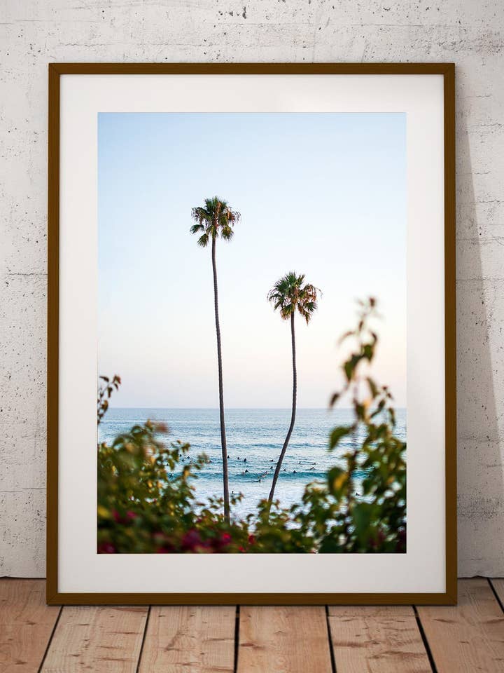 San Clemente, California Palm Tree Print, Unframed. for wholesale by Mountain Coast Collective
