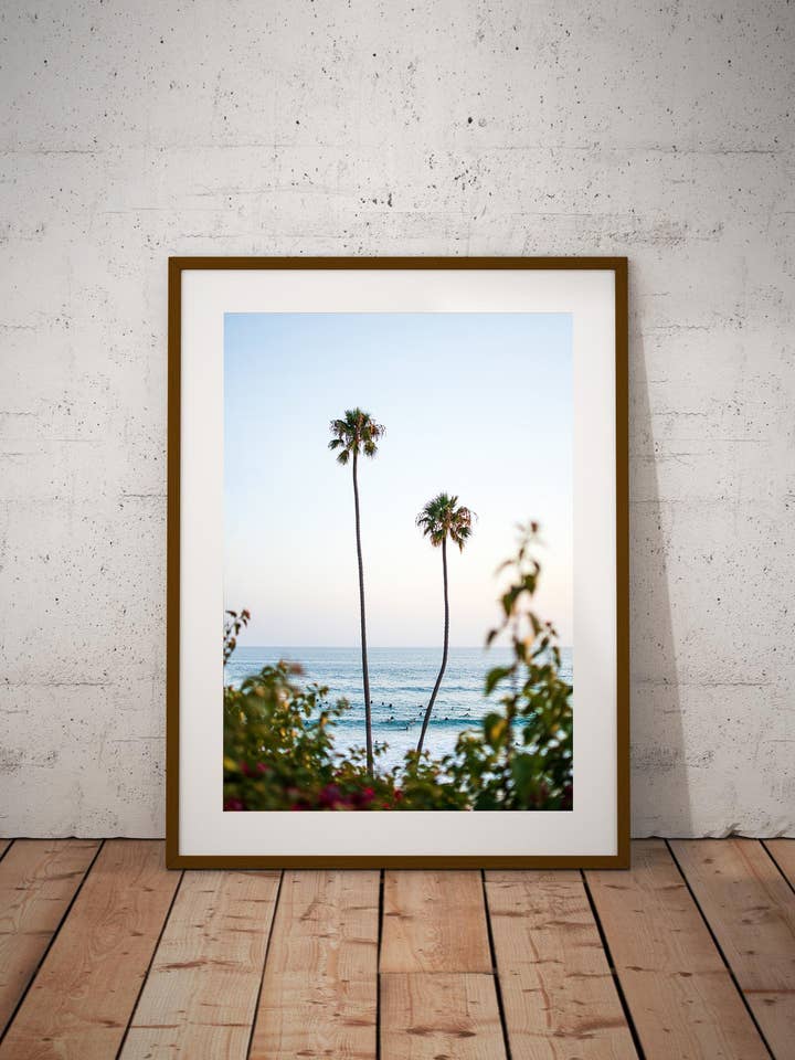 San Clemente, California Palm Tree Print, sans cadre. pour la vente par Mountain Coast Collective