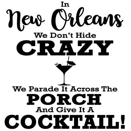 New Orleans Crazy Cocktail (Blk), Home-Decor Tea Towel for wholesale by Distinctive Design Wholesale
