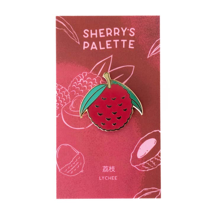 Lychee Enamel Pin for wholesale by Sherry's Palette