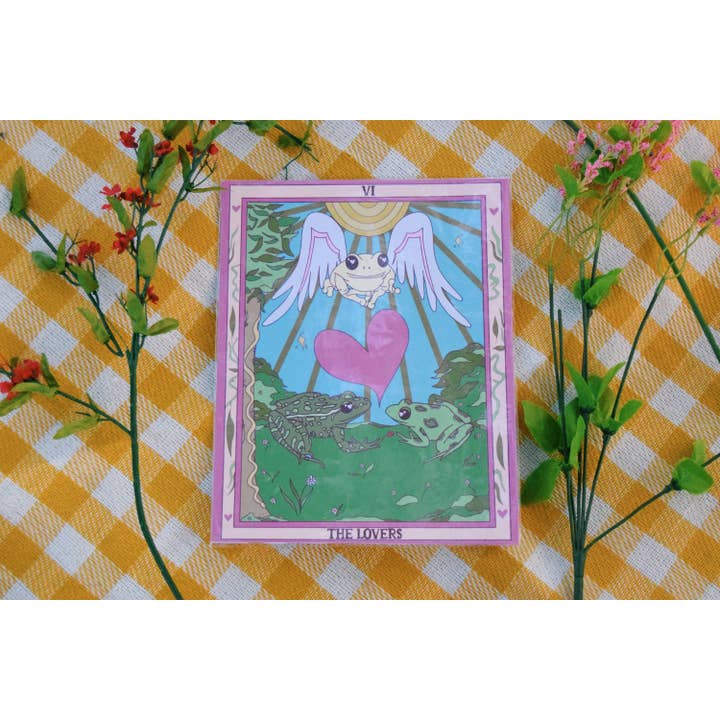 8x10 Frog Tarot Card Print,The Lovers Tarot Card for wholesale by Toadstool Creations