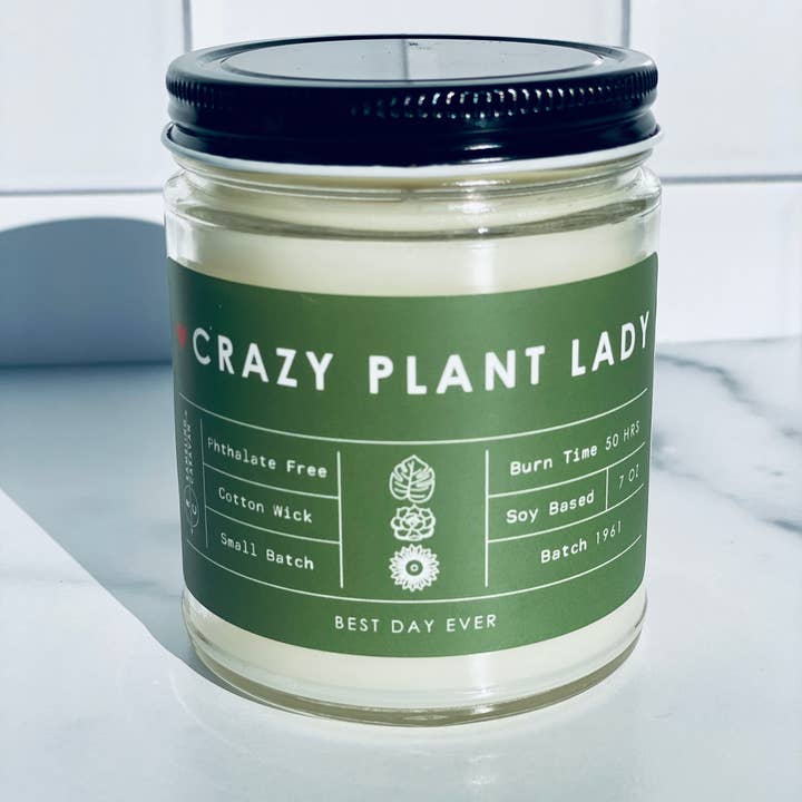 Rambling Caravan - Wholesale Jar/Filled Candle - Crazy Plant Lady Candle1