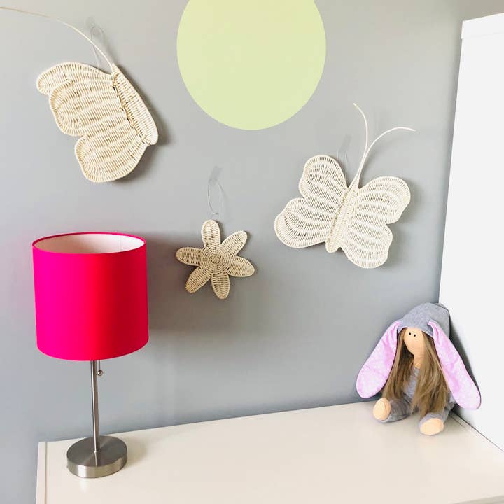 GreenWave - Vendita all'ingrosso Decorazione da parete - Bambini e neonati - Decorazione da parete in rattan con farfalle e fiori, stile boho, per cameretta dei bambini6