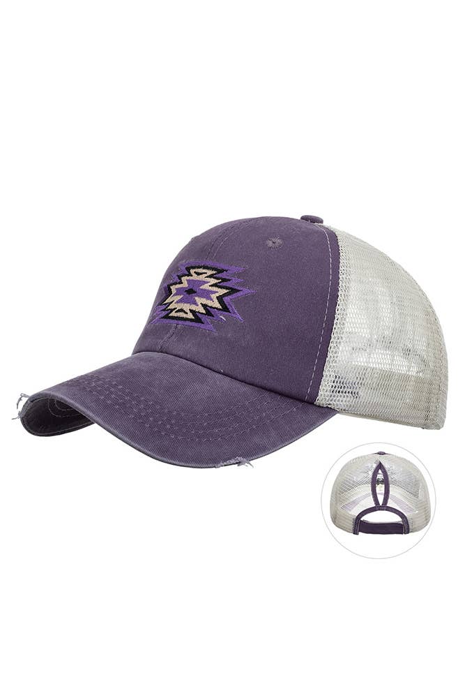 UNISHE - Wholesale Truckerpet - Dames - Azteeks geborduurde western baseballpet - minimale bestelhoeveelheid 3 stuks ZMM0195