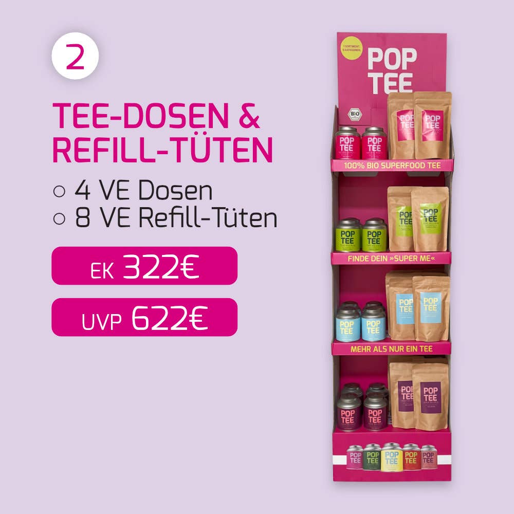 POP TEE - Wholesale Retailer Display - Food & Drink - POP TEA POS Display - Organic Superfood Tea1