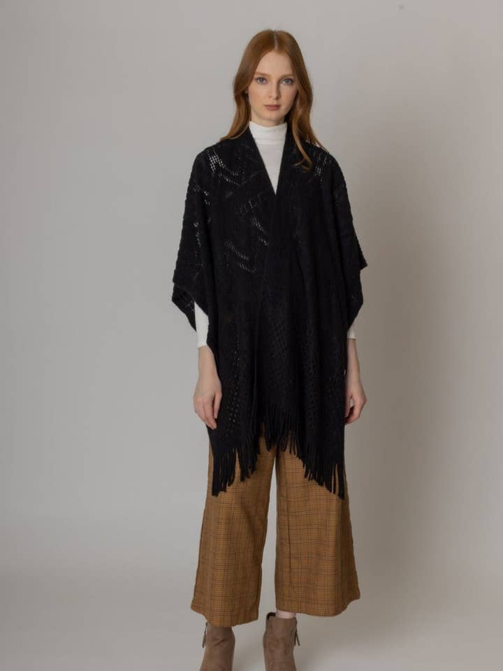 Ruana de ganchillo geométrico para venta al por mayor de Do Everything In Love®