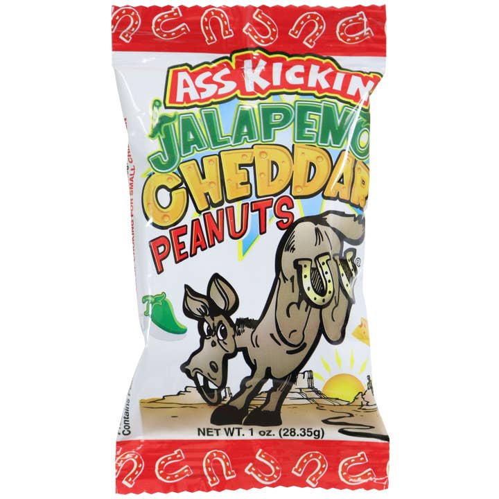 Southwest Specialty Food - Wholesale Nuts - Ass Kickin’ Jalapeno Cheddar Peanuts 1 oz. Bags1