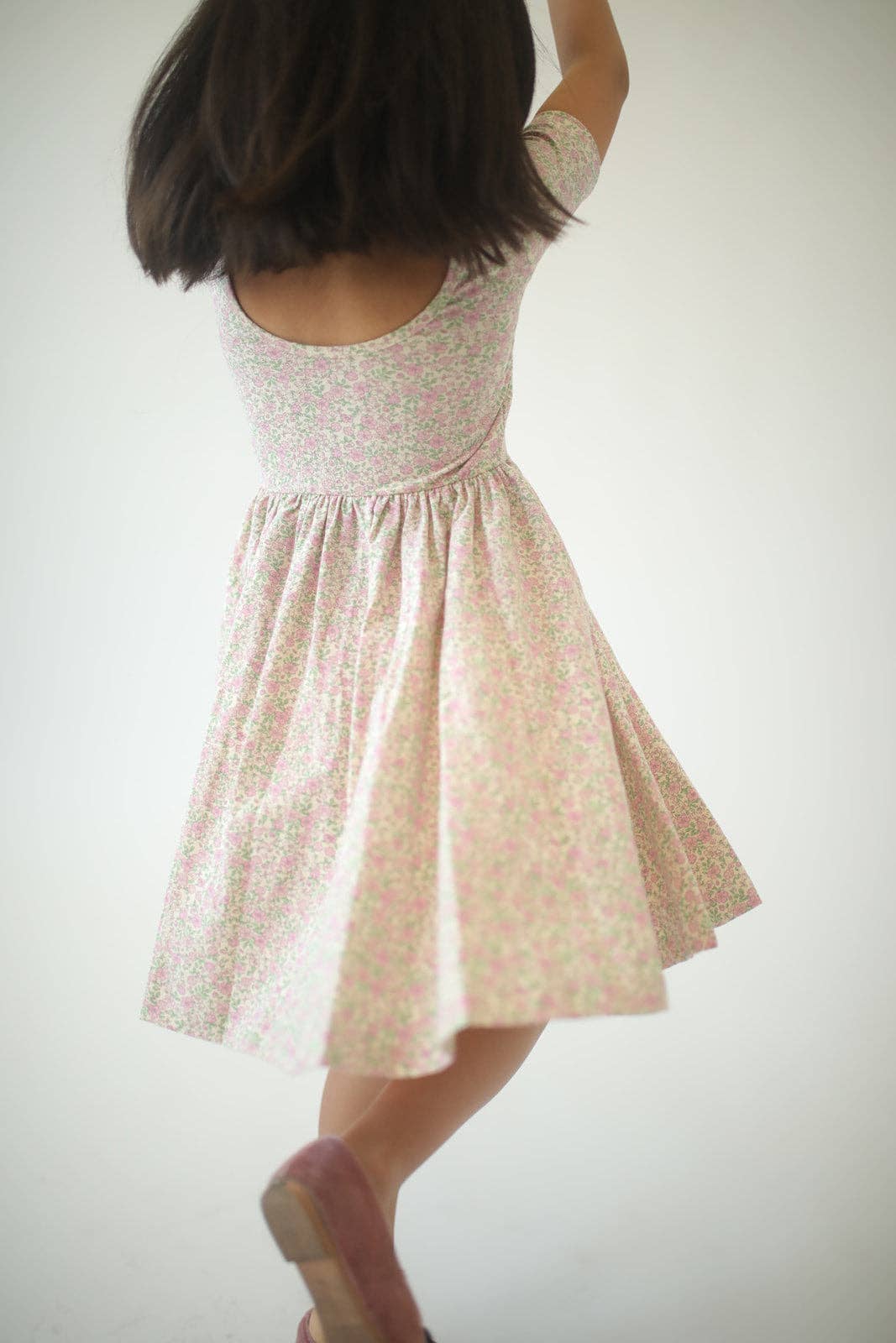 Good Apples Kids - Wholesale Dress - Kids - Short Sleeve Twirl Dress in Bella Pink Floral4