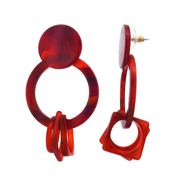 AMORINO SRL - Wholesale Dangle Earrings - Acrylic Circle Earring - FT2261548D894