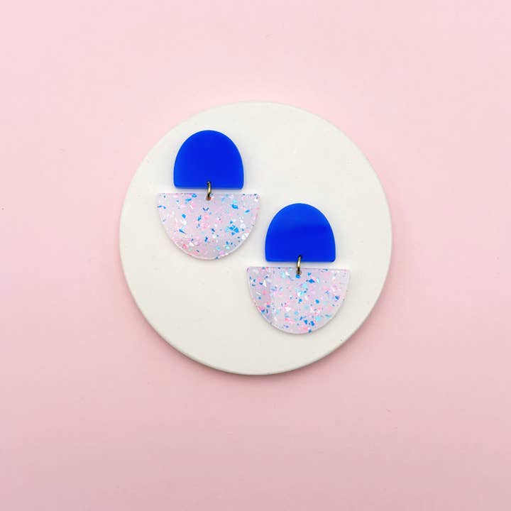 Odette Earrings - Blue / Neon Terrazzo for wholesale by Studio Annette