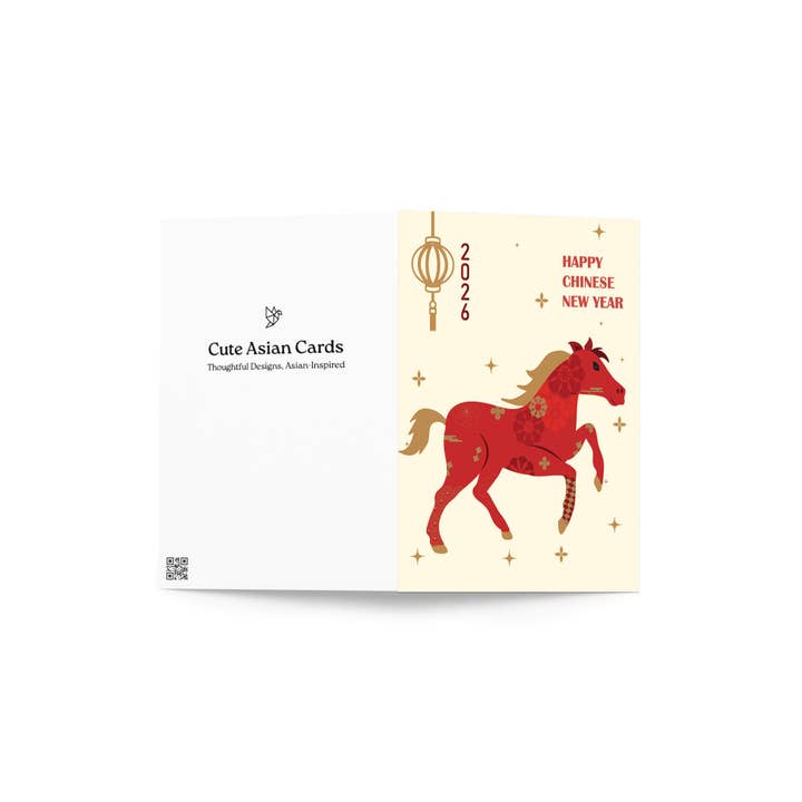 Cute Asian Cards - Wholesale New Year's Card - Galloping into the New Year | Lunar Vietnamese Chinese Greeting Cards3