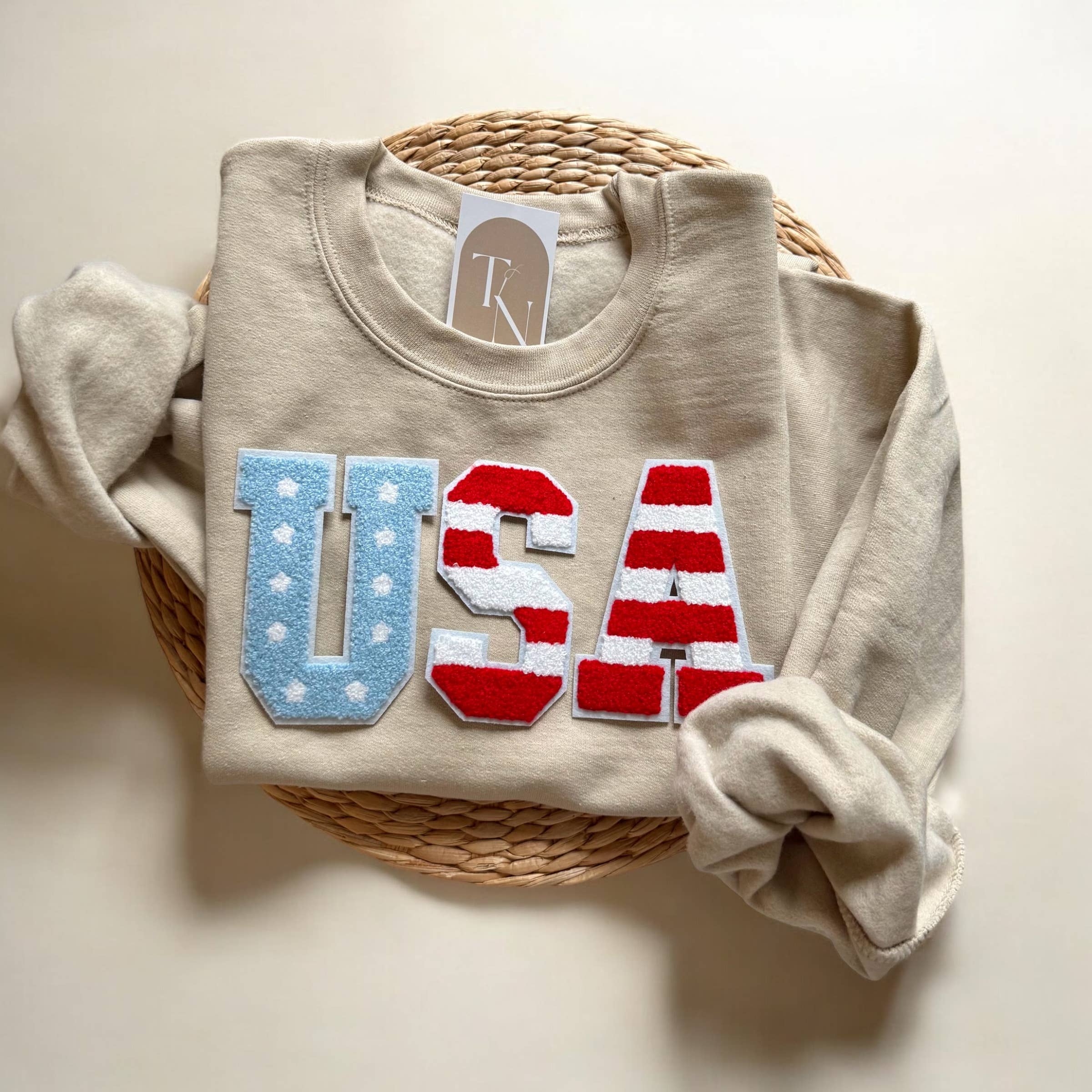 Threads And Needles, INC. - Wholesale Graphic Sweatshirt - Unisex -  4th Of July USA Crewneck Sweatshirt, 4th of July Clothes3