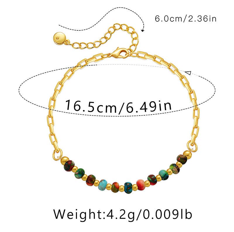 Sweet Cherry Sky - Wholesale Beaded Bracelet - Colorful Beaded 18K Gold Plated Adjustable Bracelet4