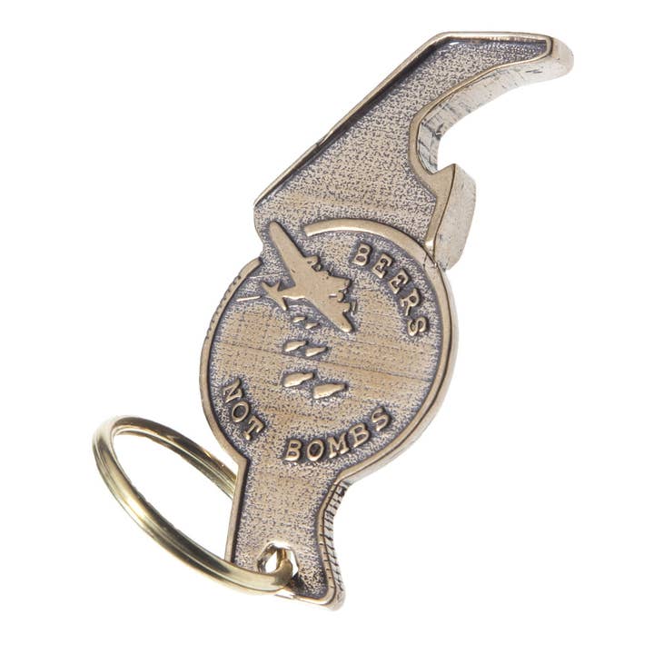 Beers Not Bombs "The Raptor" Bottle Opener Key Chain for wholesale by From War to Peace