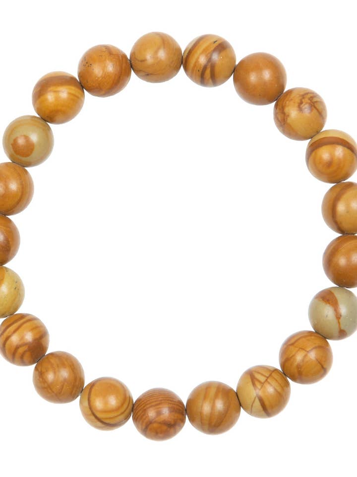 Houtenlijn Jaspis Steen Stretch Heren Armband B3239-10MM voor wholesale door Ole