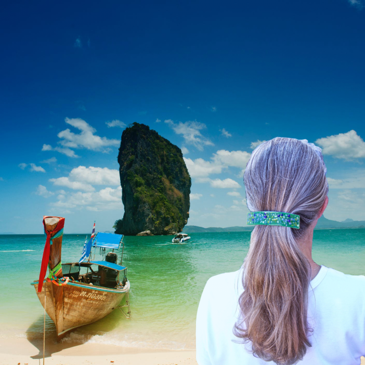 Glass Town USA - Wholesale Barrette - Women's - Barrettes Stained Glass Cool Color Confetti Dots Large Size3