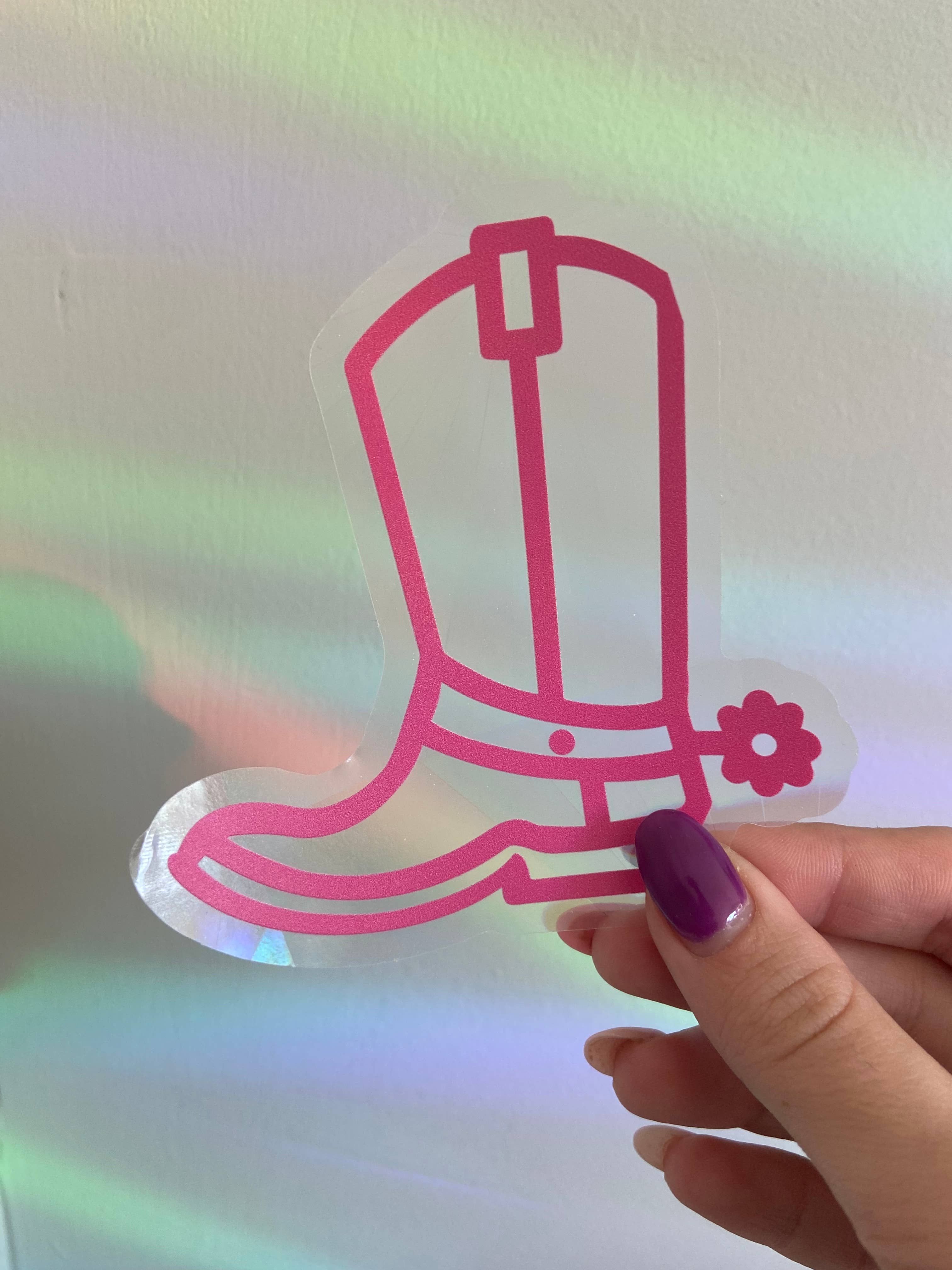 Alex Daley Designs - Wholesale Suncatcher - Cowboy Boot Rainbow Maker Sticker, Window Cling Suncatcher3
