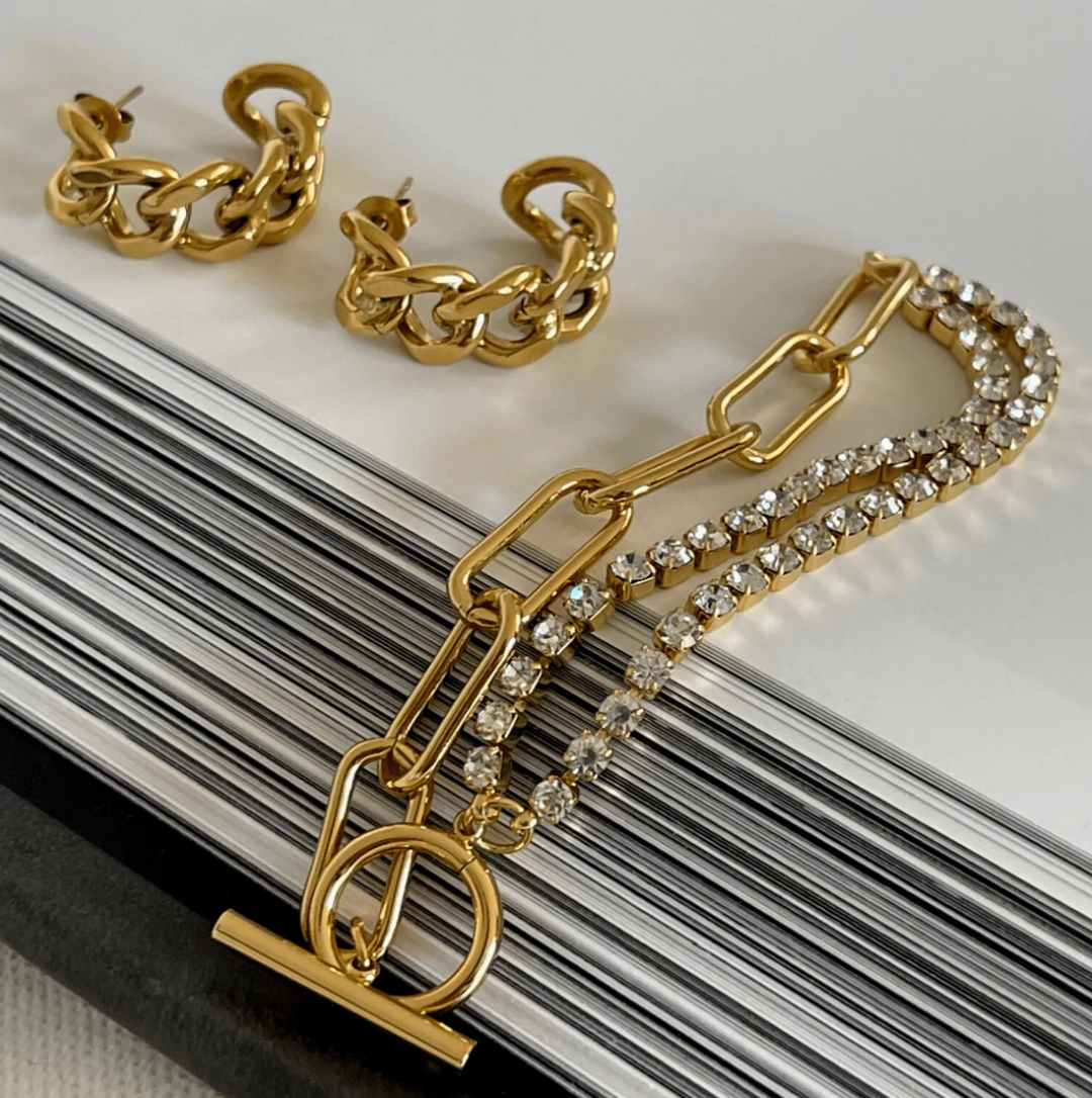 Ellie Vail Jewelry - Wholesale Hoop Earrings - Ellie Vail - Braxton Chain Hoop Earring2