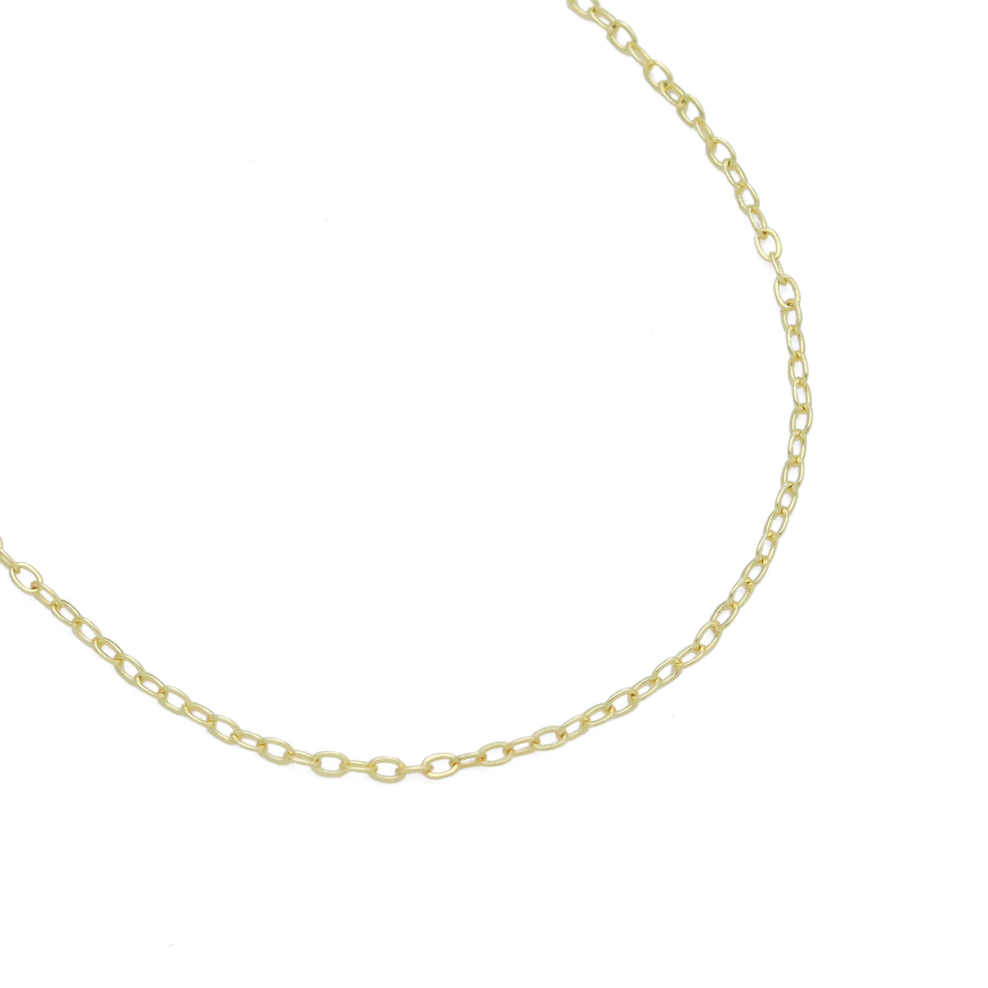 BestBeads&Beyond – wholesale Kedjehalsband – 18K guld färdiga spår länk kedja halsband, sku #JD031