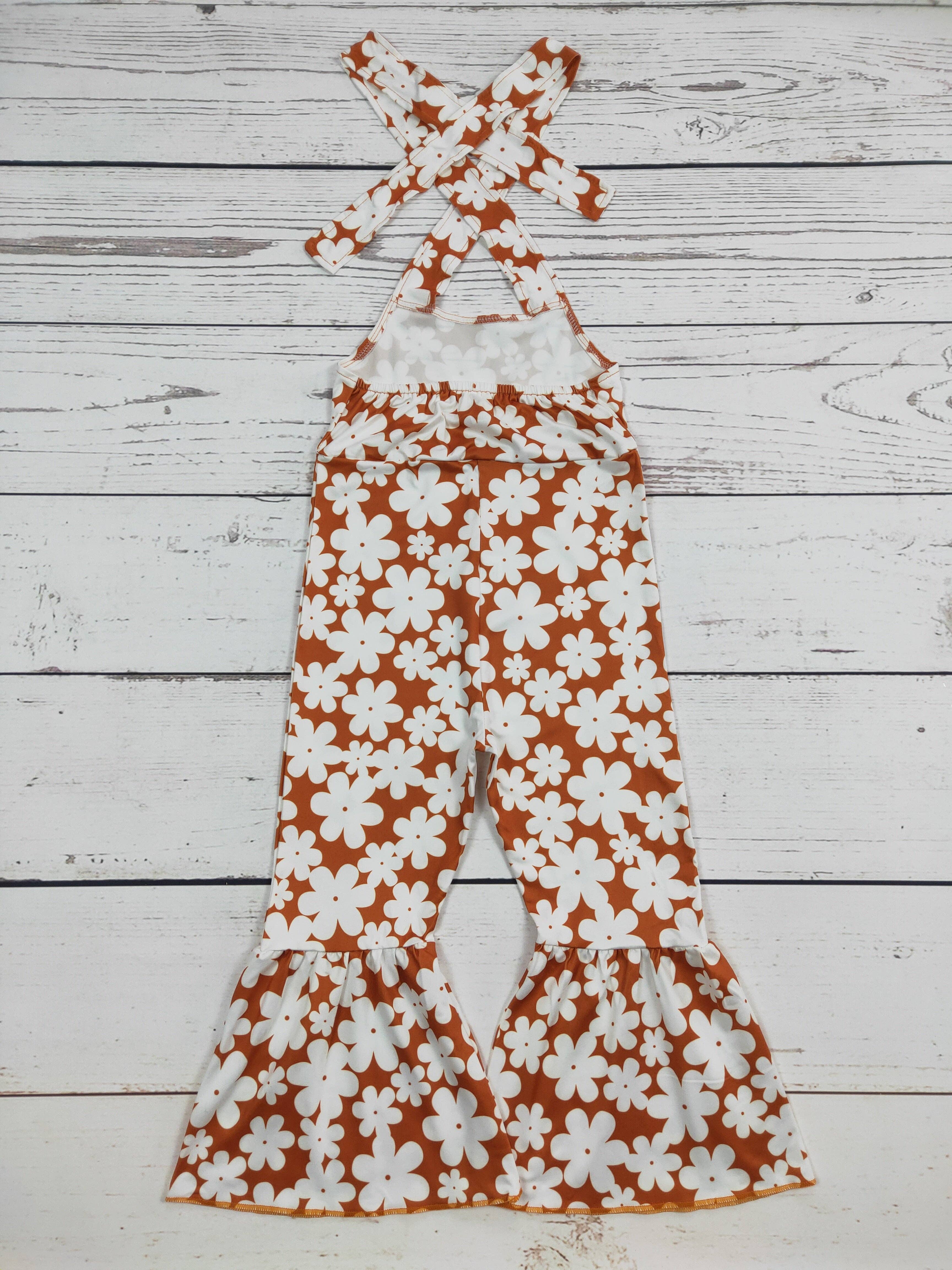 sassy kids palace - Wholesale Jumpsuit - Kids - Groovy Flower Printed Girls Jumpsuit1