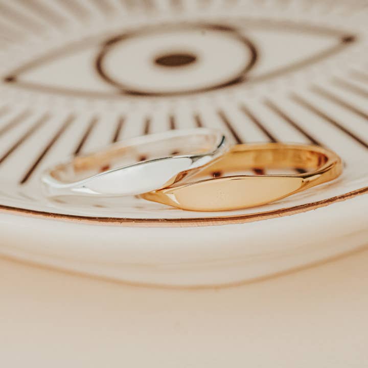 Salt and Sparkle - Vendita all'ingrosso Anello midi/a fascia - Anello delicato Fuck It, placcato in oro o argento Sterling2