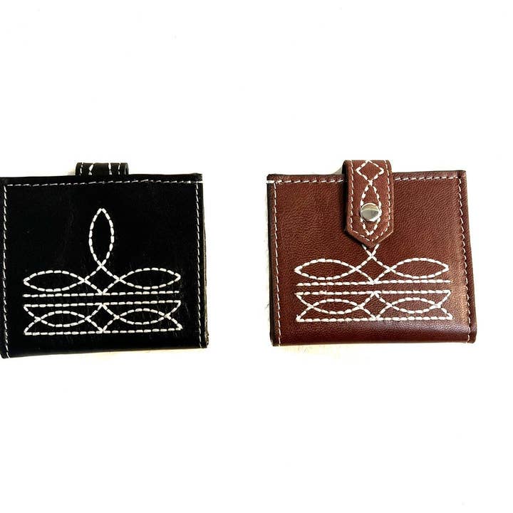 WESTERN GENUINE LEATHER BOOT STITCH BIFOLD WALLET and other Purchase Wholesale boot wallet. Free Returns & Net 60 Terms on Faire trending on Faire.