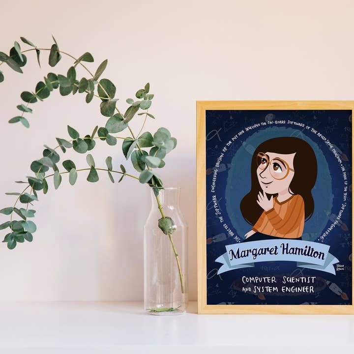 Irene Renon illustrations - Wholesale Poster - Margaret Hamilton, Classroom Decor, Computer Science Gift,3