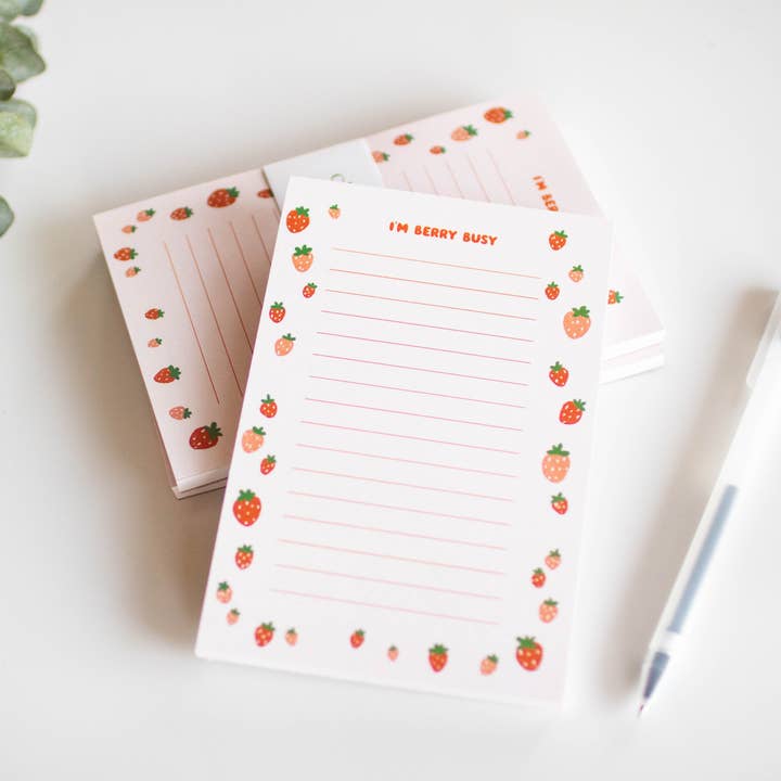 I'm Berry Busy Notepad for wholesale by Chat Papier