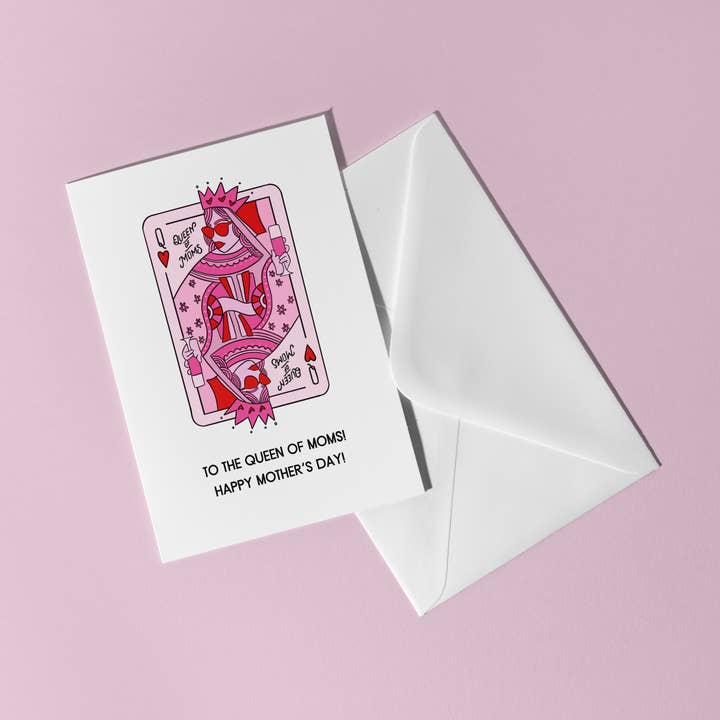 Queen of Moms Mother's Day Greeting Card for wholesale by Studio CJOY