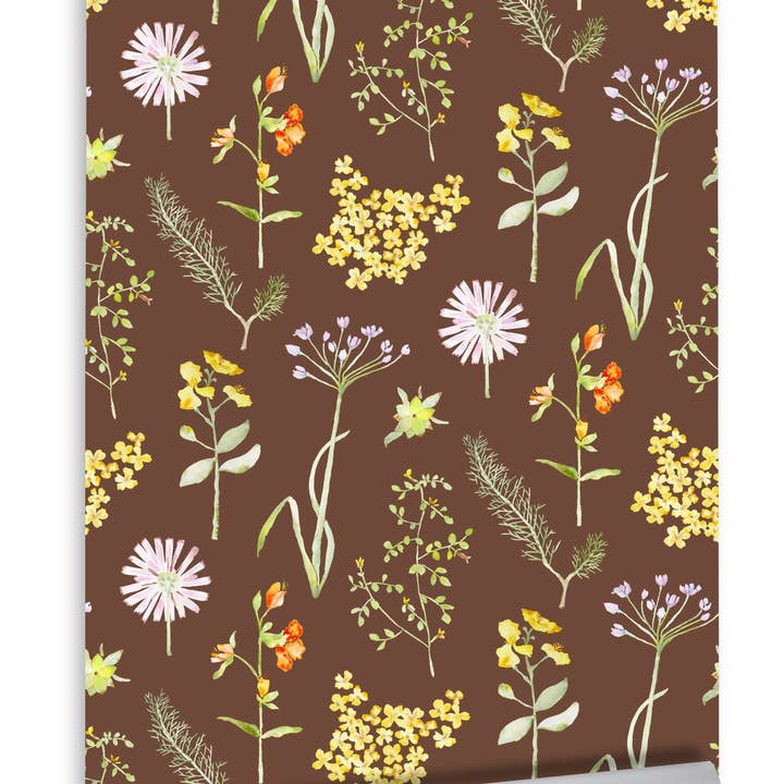 Mirasol Wallpaper - Cacao for wholesale by Sarah Drake Design