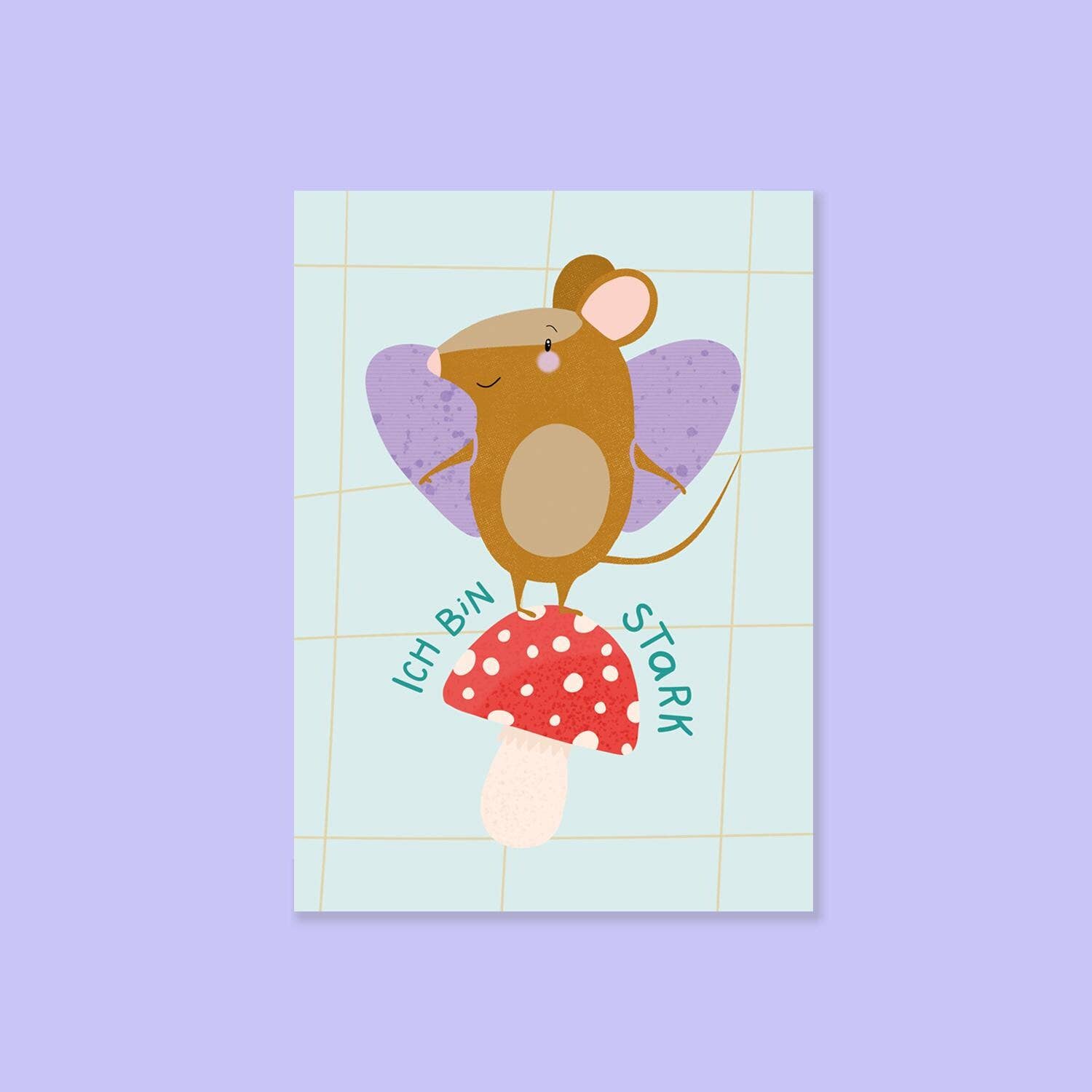 StudioSonna - Wholesale Postcard - Postcard Mouse I Am Strong