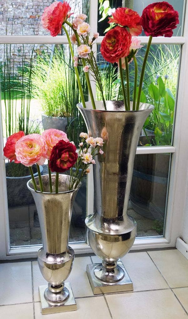 Michael & Philipp Noll e. K. - Wholesale Vase - floor vase aluminum silver 52 cm/80 cm5