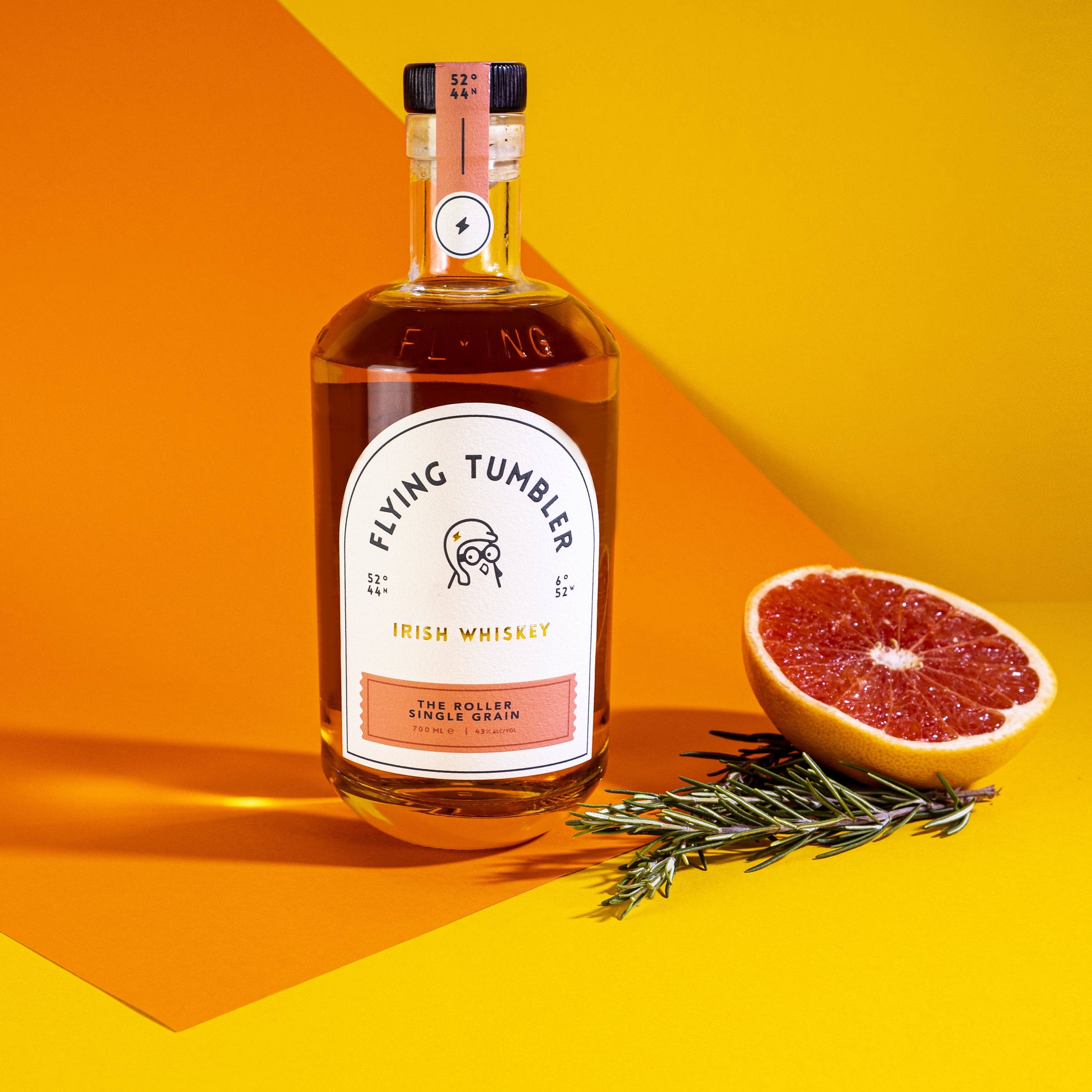 Flying Tumbler Irish Whiskey - Wholesale Whiskey - The Roller Single Grain Irish Whiskey 43% ABV, 70cl3