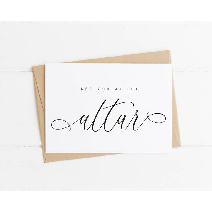 See You At The Altar Wedding Card for wholesale by Sarah Burns Prints