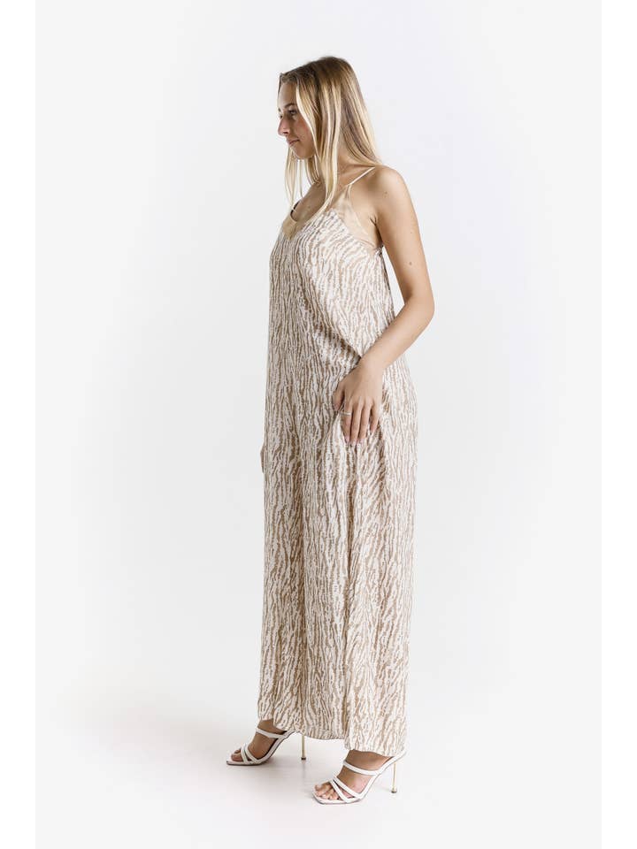 TINA Stephens Italy/Tees By Tina – Macacão - Mulher por atacado – Macacão Selena Rain com Estampa e Acabamento em Cetim (DT226R)10