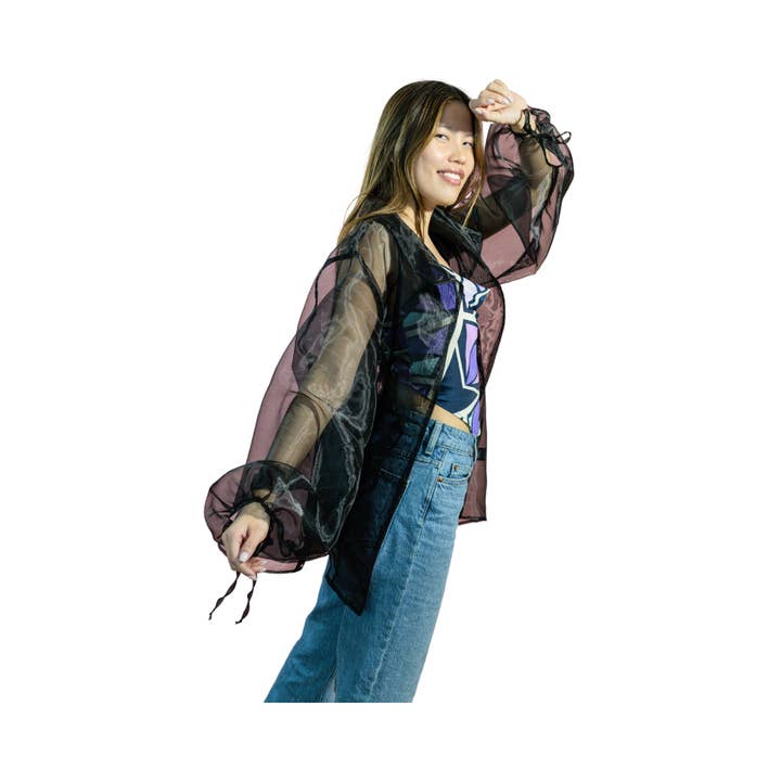 Couvre-lit Olivia en organza noir pour la vente par Lonesome & Thread