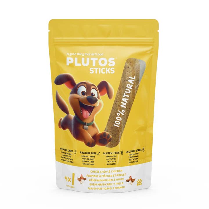 Petiscos Dentais Sticks de Caseína – Frango por atacado de PLUTOS CHEWS